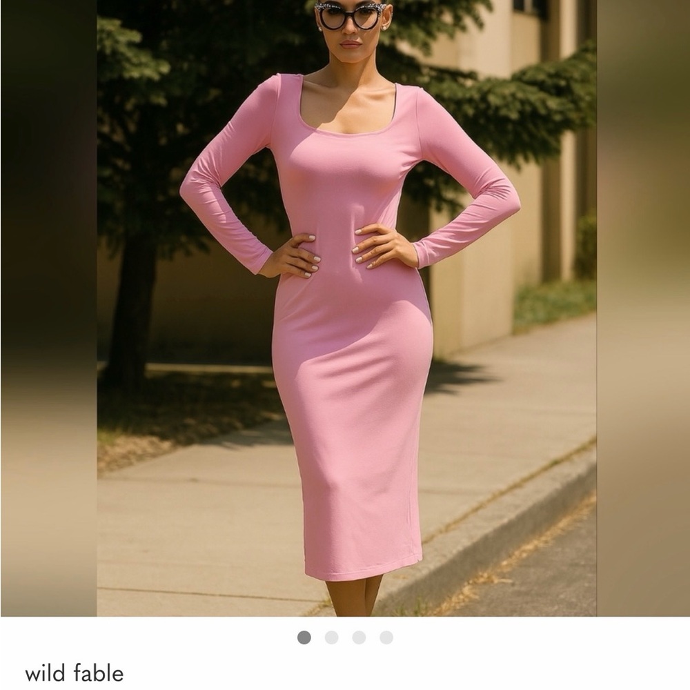 Wild Fable Long Sleeve Pink Dress